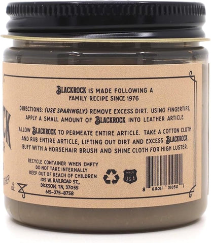 Blackrock LEATHER N RICH - Quality leather cleaner and conditioner, Made in the USA since 1976 - Leather care for boots, saddles, car interiors, furniture, horse tack. Easy to use.