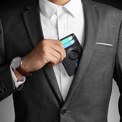 Wallets for Men Slim Leather Money Clip Mens - RFID Blocking Front Pocket Bifold Wallet Credit Card Holde