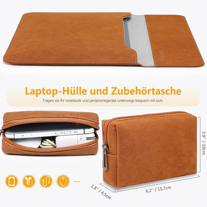 HYZUO 13 Inch Laptop Sleeve PC Case for MacBook Pro 13 M2 M1 2026-2016, 13" MacBook Neo 2026 A3404, MacBook Air 13 M5 A3449 M4 M3 M2 M1 2026-2018, 13" iPad Pro/Air, Surface Pro, XPS 13, Brown