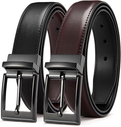 CHAOREN Reversible Belt Men 1 Piece - 1.25" Leather Dress Belt - Trim to Fit for Elegant Style