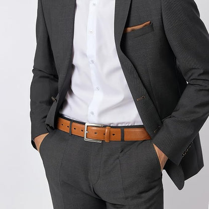 Men's Genuine Leather Dress Belt, 1 3/8" Classic Mens Jeans Pants Belt for Work Business Casual Golf