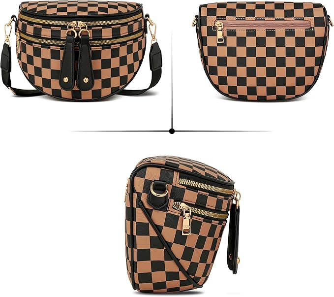 KKXIU Crossbody Sling Bag for Women Trendy Fanny Pack Vegan Leather Chest Bag | Trendy