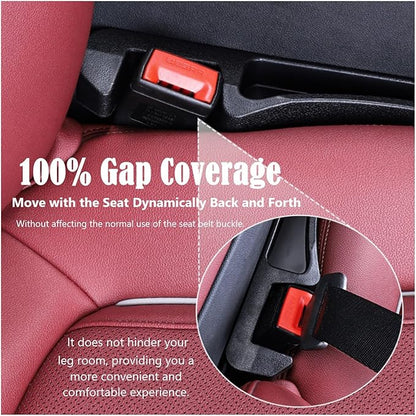 Car Seat Gap Filler Organizer 2 Pack, 3in1 Carseat Side Gap Plug with Filler, Organizer & Hook Functions, Gap Space Stopper Universal Fit Car SUV Truck Fill the Gap Between Seat & Console, Black