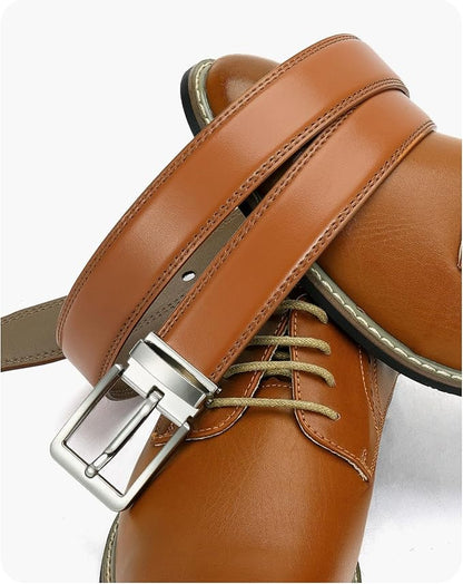 CHAOREN Mens Belt Leather - 1 3/8" Dress Belts for Men - Considerate Gift for Work Business Casual Jeans