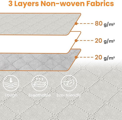 Fab totes 24 Gallons Clothes Storage, Foldable Thick Fabric Blanket Storage Bags, Containers for Organizing Bedroom, Closet, Clothing, Comforter, Organization with Handle (3 Pack,Ivory)