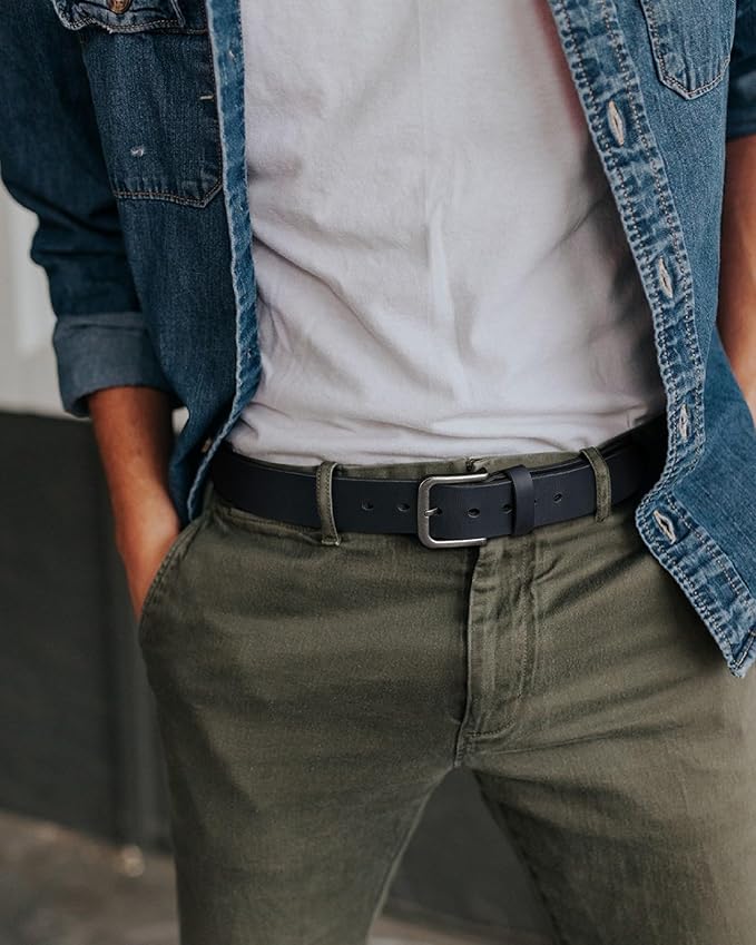 CHAOREN Full Grain Leather Belt for Men, Work Belts for Men Heavy Duty, Daily Wear for Jeans Pants