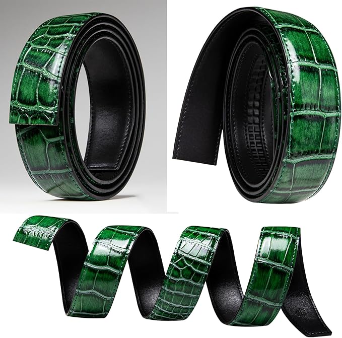 Barry.Wang Mens Belts Leather Ratchet Automatic Buckle Slide Click 1 3/8" Designer Dress Fashion Classic Casual Work Business