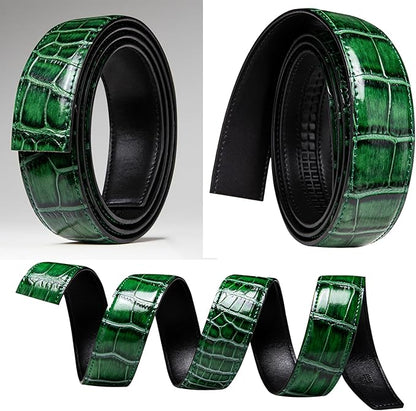Barry.Wang Mens Belts Leather Ratchet Automatic Buckle Slide Click 1 3/8" Designer Dress Fashion Classic Casual Work Business