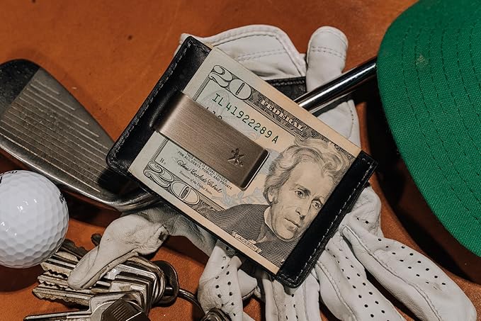 House of Jack Co. Slim Daddy Money Clip Wallet for Men, Minimalistic Front Pocket Wallet with Gift Box, Slim Card Holder, Full Grain Cowhide Leather Wallet, Black
