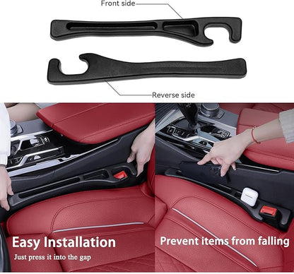 USSDE Car Gap Filler, Dual Slot Car Seat Gap Organizer 2 Pack, Universal Fit Soft Car Seat Crack Gap Filler Between Seat and Console Stop Things from Dropping (Style B)