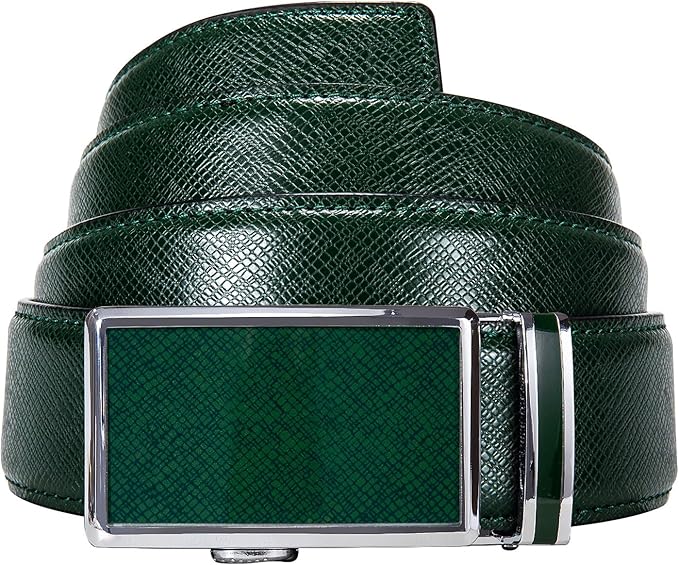 Barry.Wang Mens Belts Leather Ratchet Automatic Buckle Slide Click 1 3/8" Designer Dress Fashion Classic Casual Work Business