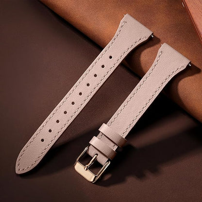 GEAK Slim Leather Band Compatible with Galaxy Watch 7 Band/6 5 4 FE 40mm 44mm/5 pro 45mm/Classic/Galaxy Active 2, 20mm Genuine Leather Strap with Quick Release Buckle for Samsung Watch Bands Women