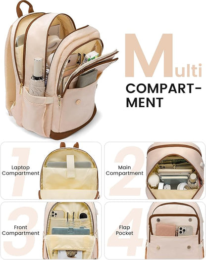LOVEVOOK Laptop Backpack for Women,15.6Inch Fashion Travel Backpack,Large Capacity Backpack Purse with USB,Water-resistant fits College Work Business Travel