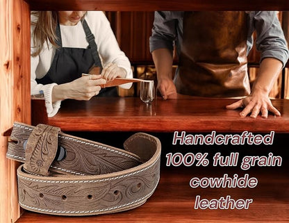 F&L CLASSIC Western Belt without buckle for men – Full Grain Leather Cowboy Belts for jeans - One Piece Leather strap belt