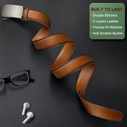 BULLIANT Men's Ratchet Belt Nontrimmable-Click Belt Adjustable for Men Gift Lightweight 1 3/8"