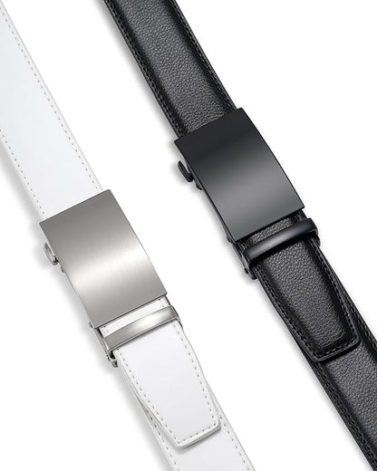 MILORDE Men's Leather Ratchet Belt - 35mm - Customizable Fit