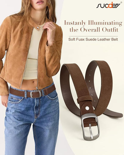 SUOSDEY Women Belts For Jeans Dresses Pants Ladies Leather Waist Belt with Elegant Buckle, Width 1.3"