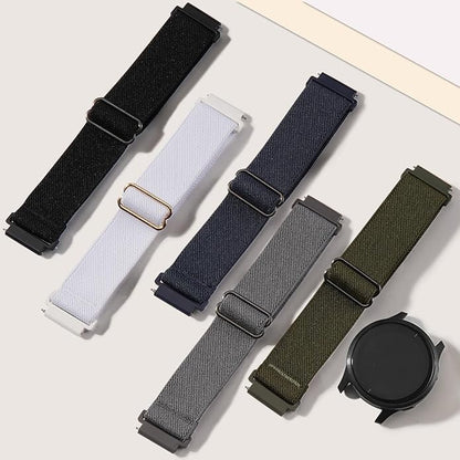 5 Pack Stretchy Nylon Watch Bands Compatible with Garmin Vivoactive 5/6/Forerunner 55/165,20mm Soft Elastic Fabric Adjustable Replacement Sport Straps for Garmin Venu Sq 2 Women Men