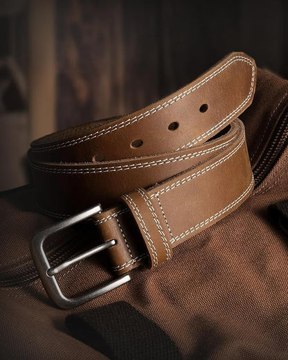 CHAOREN Full Grain Leather Belt for Men, Work Belts for Men Heavy Duty, Daily Wear for Jeans Pants