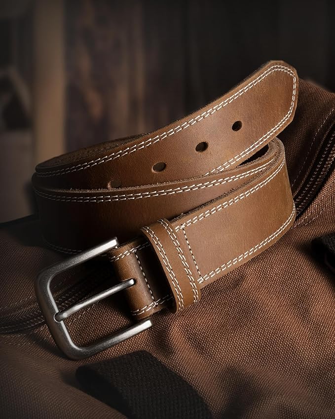CHAOREN Full Grain Leather Belt for Men, Work Belts for Men Heavy Duty, Daily Wear for Jeans Pants