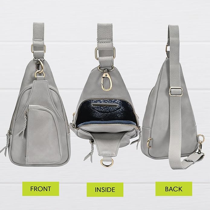 MMS Brands Antik Kraft Tasha Crossbody Sling | Vegan Leather Crossbody Bag for Women with 16-20" Strap | Sling Bags for Women