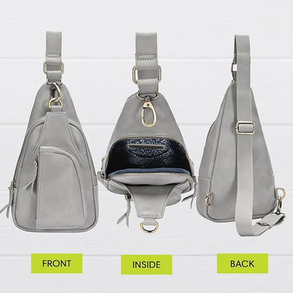 MMS Brands Antik Kraft Tasha Crossbody Sling | Vegan Leather Crossbody Bag for Women with 16-20" Strap | Sling Bags for Women