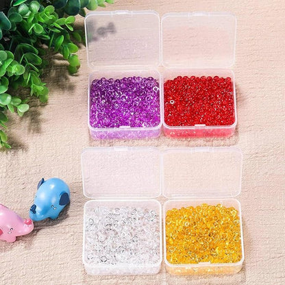 SATINIOR 12 Pack Bead Organizer Box Small Clear Plastic Beads Storage Containers Box with Hinged Lid for Bracelet Making DIY Jewelry Craft Nail (3.3 x 3.3 x 1.2 Inch)