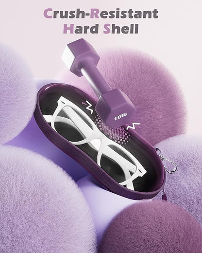 ProCase Sunglasses Case, Hard EVA Shell Shockproof Eyeglass Case for Men Women with Metal Hanging Hook and Velvet Lining, Travel Zipper Sport Glasses Holder Organizer for Gifts- Plum