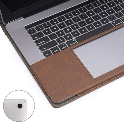 TYTX Laptop Case for MacBook Pro 16 Inch Leather Case 2021-2026 M5 A3428 A3429 M4 A3403 A3186 M3 A2991 M2 A2780 M1 A2485 Protective Folio Book Cover with Vents and Stand Function, Dark Brown