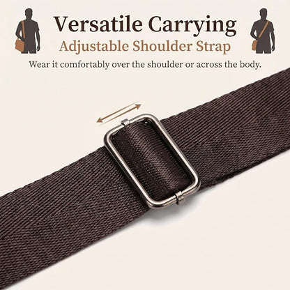 Vintage PU Leather Mens Messenger Bag - Slim Crossbody Shoulder Bag for Work, Travel & Daily Commute Casual Tablet Satchel