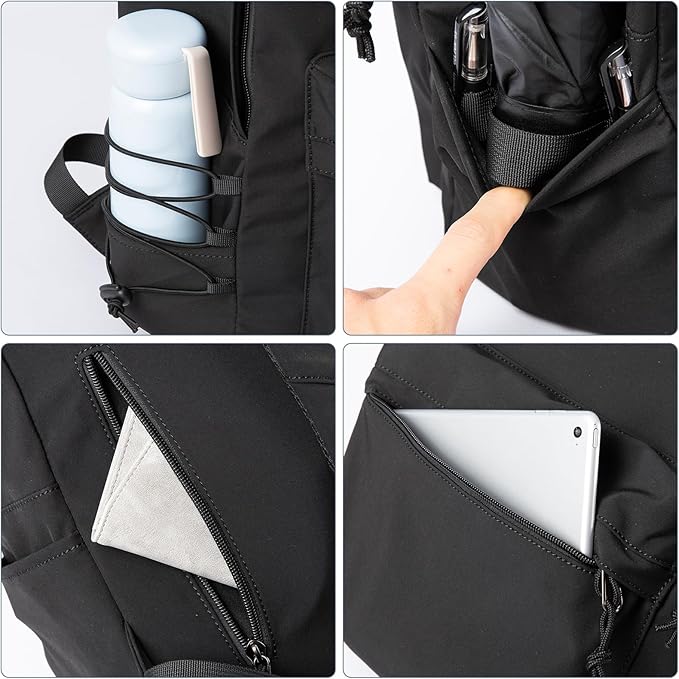 School Black Small Aesthetic Backpack Lightweight Water-resistant Simple Casual Daypack GymBackpack Suitable for Teenagers Kids School College Travel