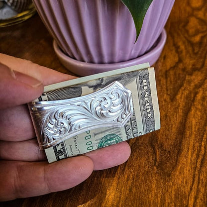 Montana Silversmiths Made in the USA Western Lifestyle Money Clip (Trail Boss with Longhorn)