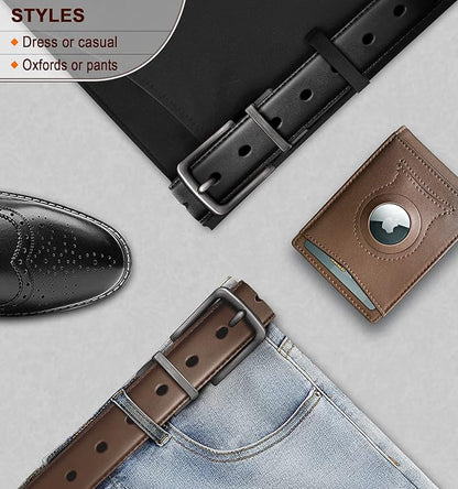 BULLIANT Men's Belt,Reversible Belt Adjustable For Gift Men 1.25”-Cut For Fit-2 Sides in 1 Belt(Not 2)