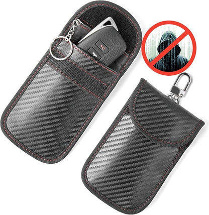 Upgraded Faraday Bag for Key Fob (2 Pack), Premium Faraday Key Fob Protector– Car RFID Signal Blocking, Car Security Protection, Anti-Theft Pouch, Anti-Hacking Case Blocker Black