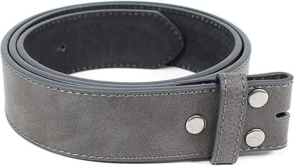 BC Belts Leather Belt Strap with Vintage Distressed Texture 1.5" Wide with Snaps and without Buckle