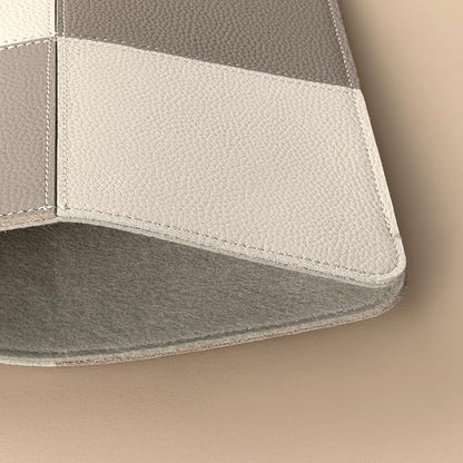 Comfyable Laptop Sleeve 13 Inch Precisely Compatible with MacBook Air M5 M4 2026 & MacBook Pro M2 M1 2022, Genuine Leather Protective Case Cover, Cream & Gray