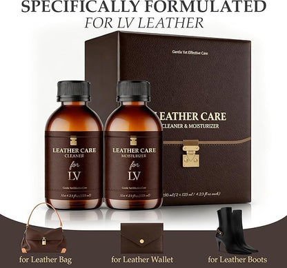 Leather Cleaner & Moisturizer Set, Gentle Leather Cleaner, Removes Stains & Minor Marks, Conditions & Protects Luxury Designer Bags