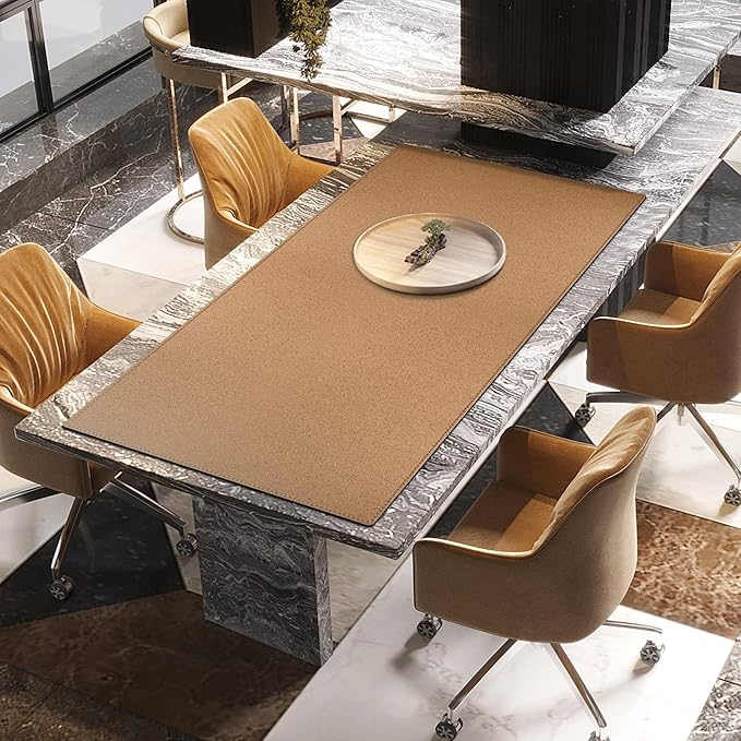MAIDERN 63”x 31.5” Leather Desk Mat XXL, Large Desk Pad, Reversible Cork & Leather Large Mouse pad for Desk, Waterproof Computer Desk Mat for Gaming Home Office (Black) …