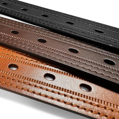 Men's Oil-Tanned Genuine Leather Dress Classic Belt 1-1/8"(30mm) or 1-3/8"(35mm) Wide One Piece Dress Belt