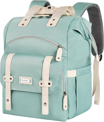 FALANKO Laptop Backpack for Women,Doctor Teacher Nurse Work Bookbag for 15.6 Inch Laptop,Large Travel Wide Open College Shoulder Purse Bag With RFID Anti Theft