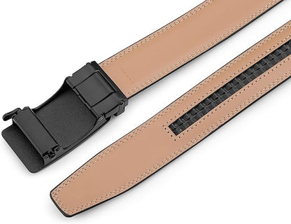 Lingli Men's Belt,Ratchet Dress Belt with Automatic Buckle Brown/Black-Trim to Fit-35mm wide