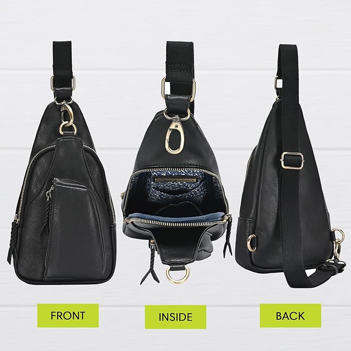MMS Brands Antik Kraft Tasha Crossbody Sling | Vegan Leather Crossbody Bag for Women with 16-20" Strap | Sling Bags for Women