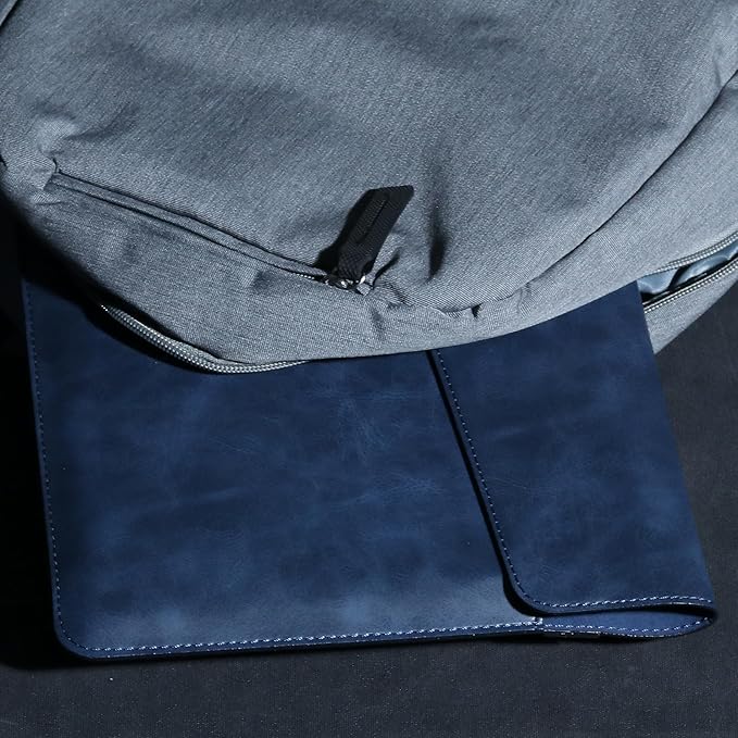 13 Inch Leather Laptop Sleeve Compatible with MacBook Neo 13" 2026 & MacBook Air/Pro 13" (M5/M4/M3/M2/M1, 2025-2018), Magnetic Buckle Closure Protective Case Cover,Blue