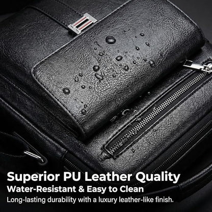 Men's Leather Crossbody Bag, Casual leather Bag for Men, Crossbody Bag Office Business,Handbag Purse Zipper