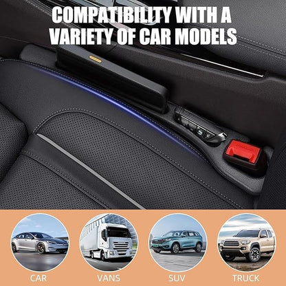 Car Seat Gap Filler Set of 2, Premium Interior Car Accessories, Multifunctional Car Storage Solution with Non-Slip Design, Fits Most Vehicles (Scarlet)