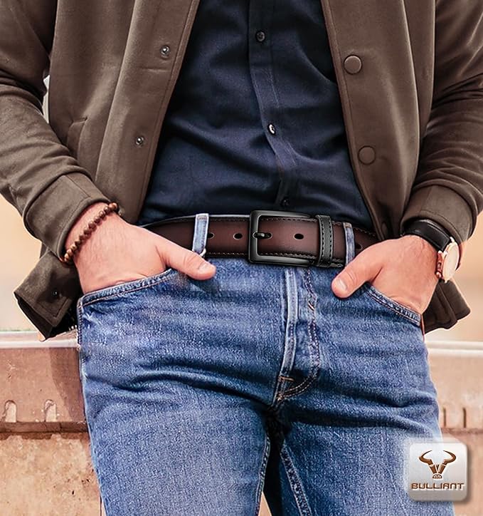 BULLIANT Men's Belt,Reversible Belt Adjustable For Gift Men 1.25”-Cut For Fit-2 Sides in 1 Belt(Not 2)