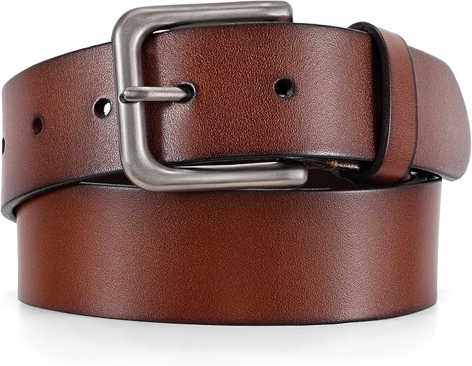 Men's Leather Belt Full Grain Leather Belts for Men Handmade Real Solid Top-Grain Leather Heavy-Duty Work Belt Gifts