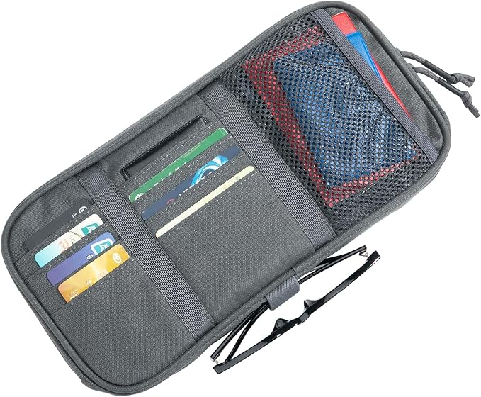 EXCELLENT ELITE SPANKER Car Sun Visor Organizer Auto Interior Accessories Visor Storage Pouch Holder for Car, SUV, Truck with Multi-Pocket(Grey)
