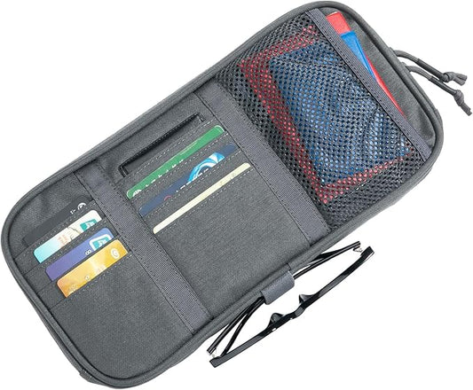 EXCELLENT ELITE SPANKER Car Sun Visor Organizer Auto Interior Accessories Visor Storage Pouch Holder for Car, SUV, Truck with Multi-Pocket(Grey)