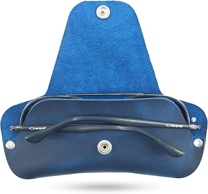 Toprank Leather Eyeglass Case - Handmade Slim Sunglasses Holder, Genuine and Universal Fit for Men and Women